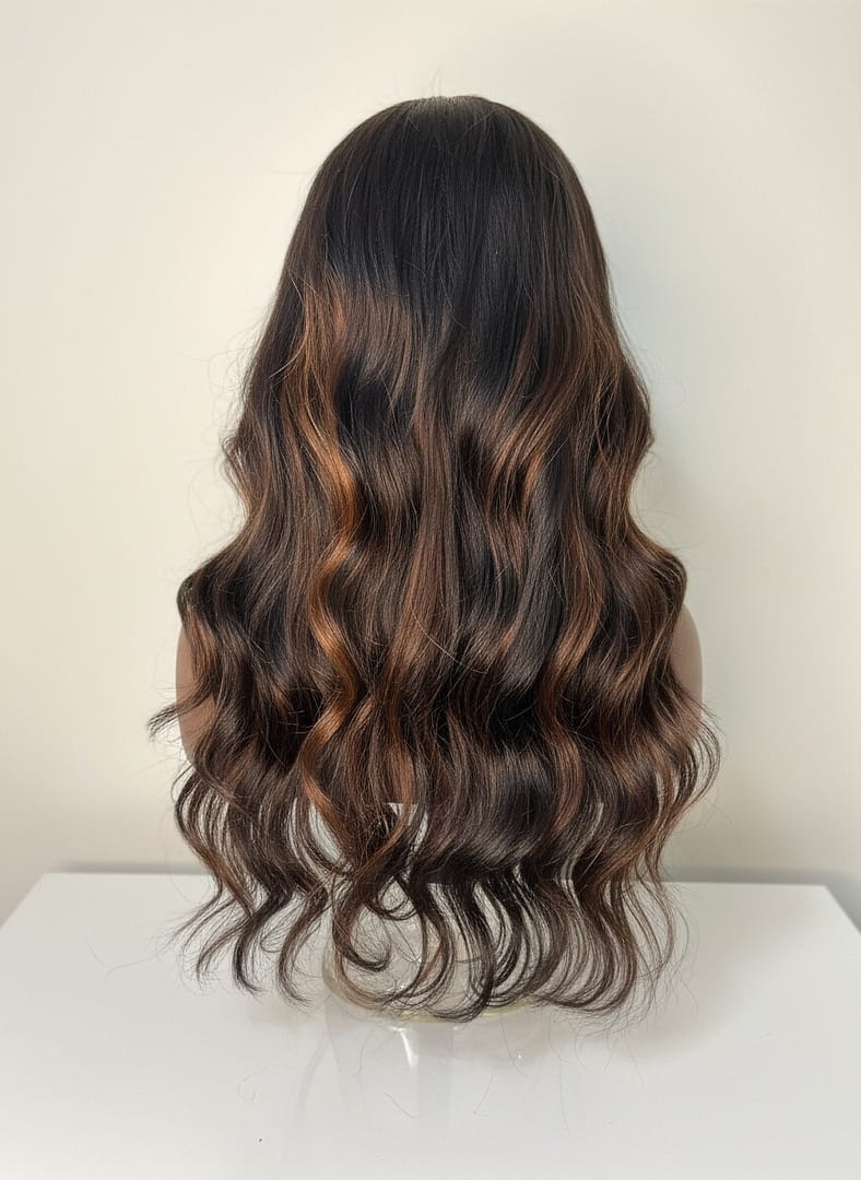 Brown Highlight Body Wave Wig | Cinnamon - Image 4