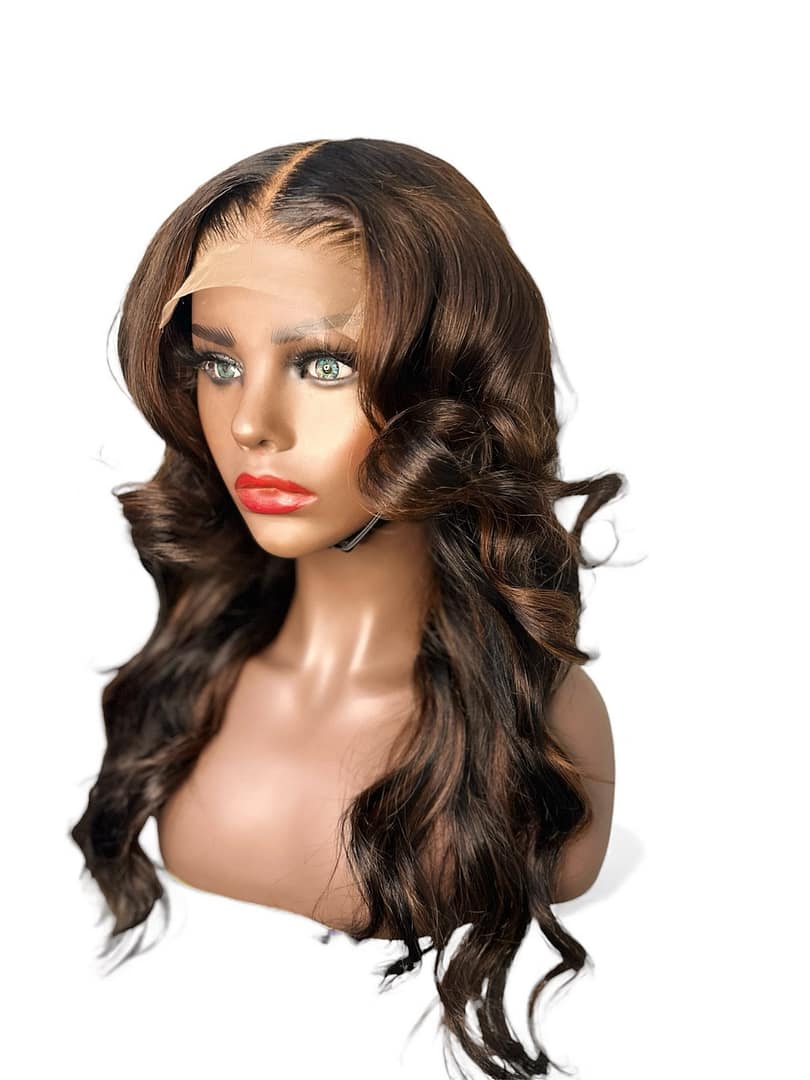 Brown Highlight Body Wave Wig | Cinnamon - Image 3